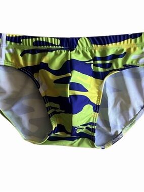 Men's Green Camo Swim Briefs - Stylish Swim Trunks